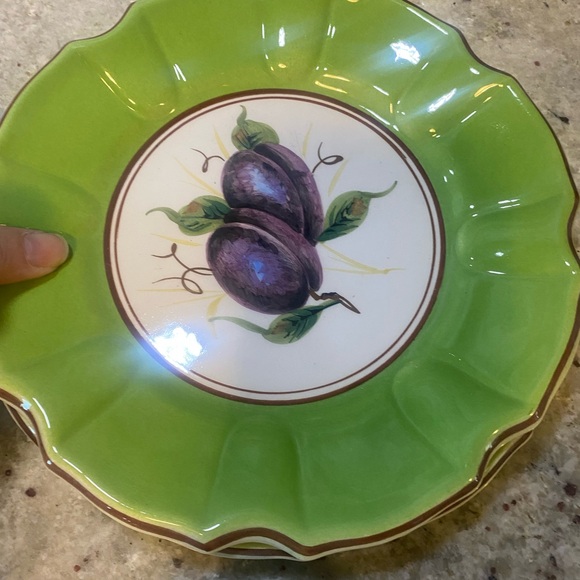Vintage Hand Painted Fruit Salad Snack Plates Italy Tuscan Summertime Elegant (6 - Picture 7 of 12
